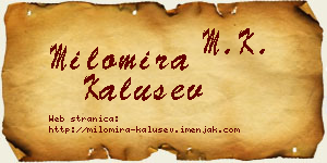 Milomira Kalušev vizit kartica